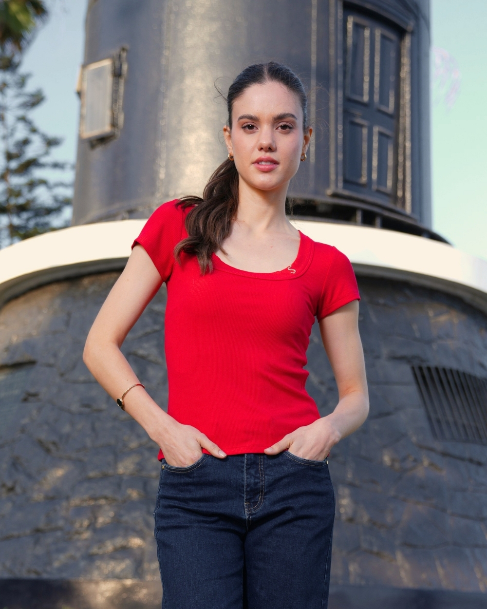 BLUSA COTTON RIB M/C URSULA