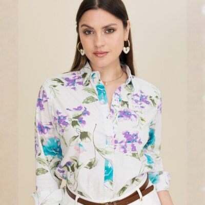 BLUSA FLOREADA FATIMA - turqueza, M